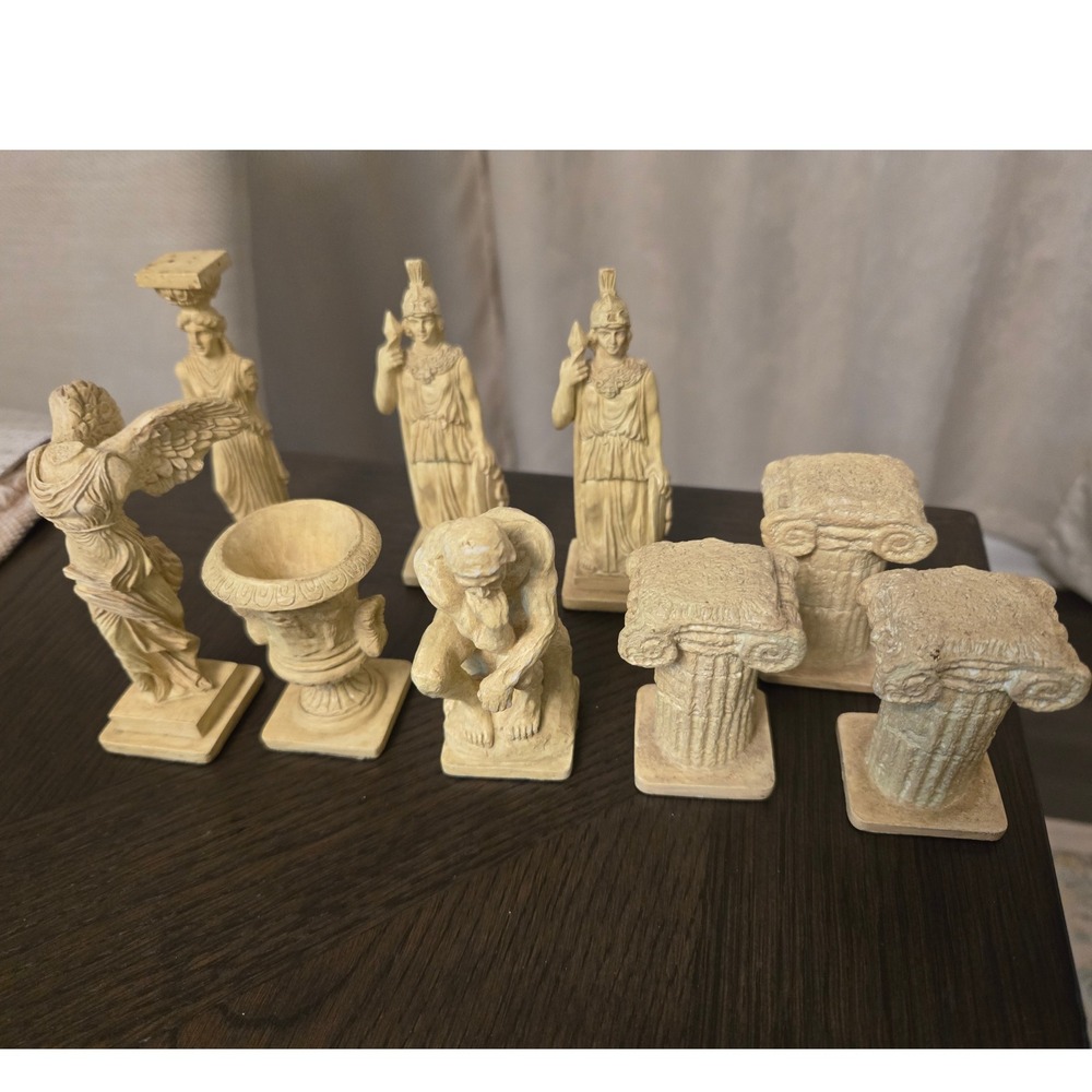 Lot of 9 Roman/Greek Mini Statues 2.25" - 3.25"